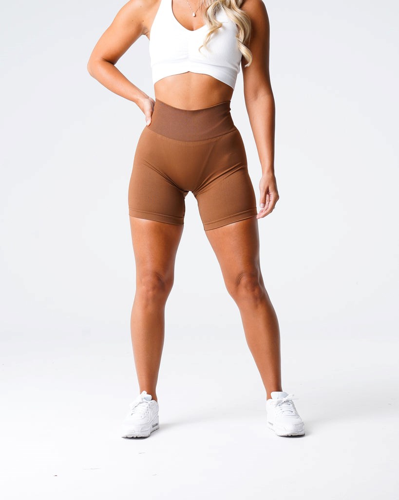 NVGTN Solid Seamless Shorts Caramel | 76294ZUHE