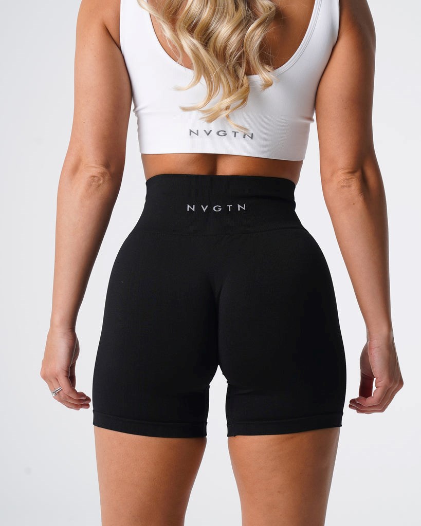 NVGTN Solid Seamless Shorts Negros | 58764AXON