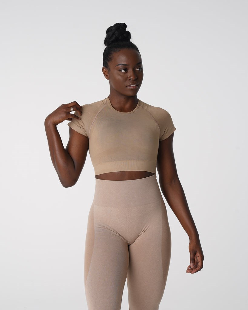 NVGTN Vortex Seamless Bra Top Beige | 58324FAOC