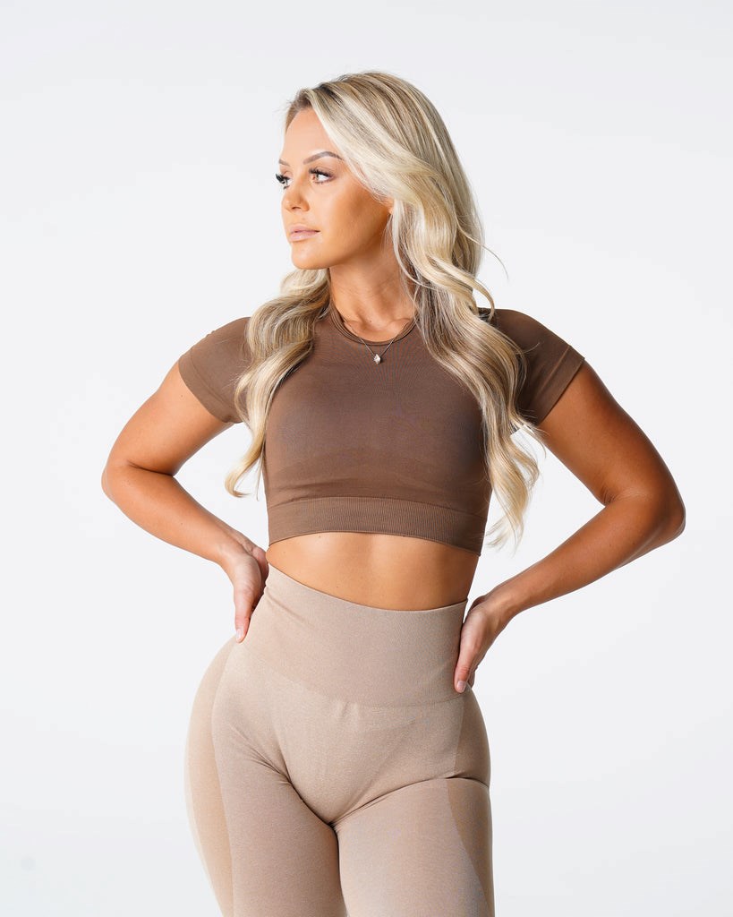 NVGTN Vortex Seamless Bra Top Mocha | 78214QMSW