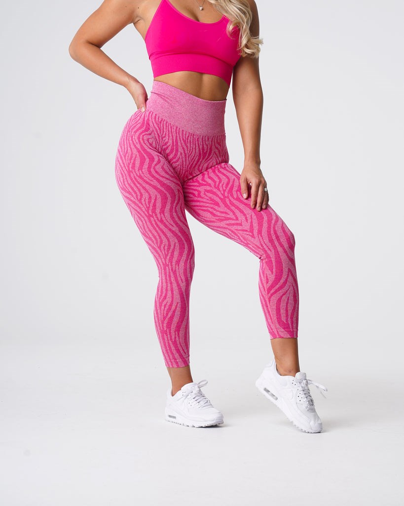 NVGTN Zebra Seamless Leggings Fucsia | 96038AVYU