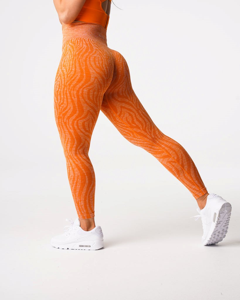 NVGTN Zebra Seamless Leggings Naranjas | 17906KGLC