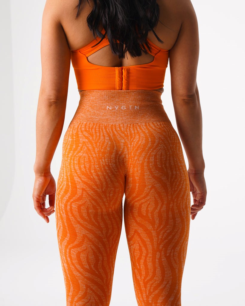 NVGTN Zebra Seamless Leggings Naranjas | 17906KGLC