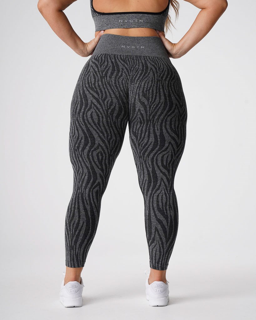 NVGTN Zebra Seamless Leggings Negros | 70491EHCP