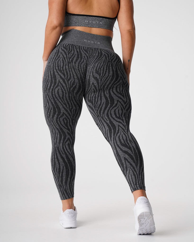 NVGTN Zebra Seamless Leggings Negros | 70491EHCP