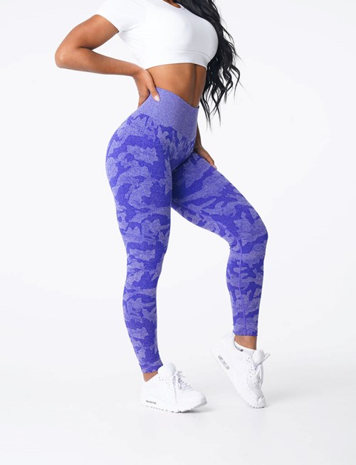 NVGTN Camo Seamless Leggings Azules | 15362WHBK