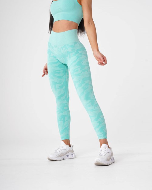 NVGTN Camo Seamless Leggings Verde Menta | 26107ICEU