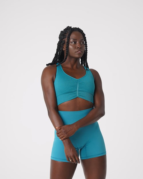 NVGTN Cinched Seamless Bra Teal | 87423REUV