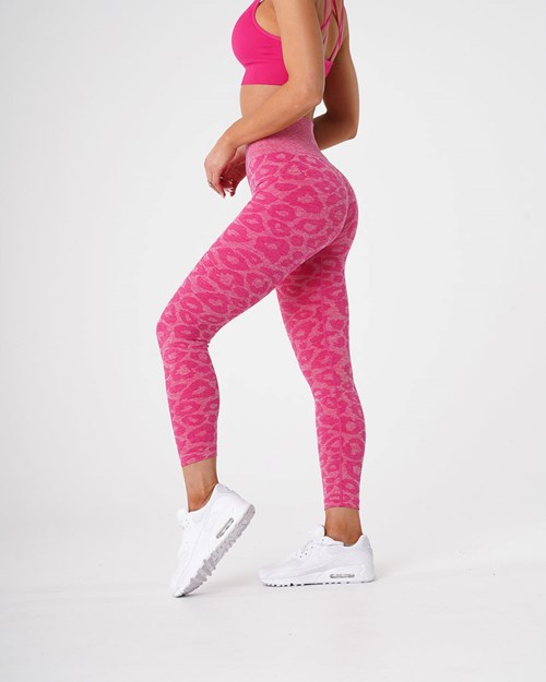 NVGTN Leopard Seamless Leggings Fucsia | 85307TBDZ