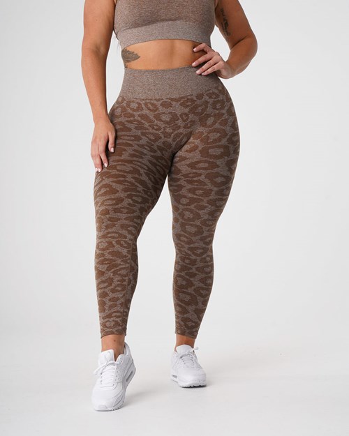 NVGTN Leopard Seamless Leggings Mocha | 56824MTXH