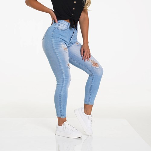 NVGTN Navishape Ripped Jeans Azules Claro | 21946AETI