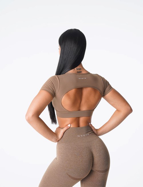 NVGTN Open Back Tee Mocha | 31294BMJE