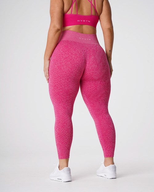 NVGTN Snakeskin Seamless Leggings Fucsia | 69702KBDN