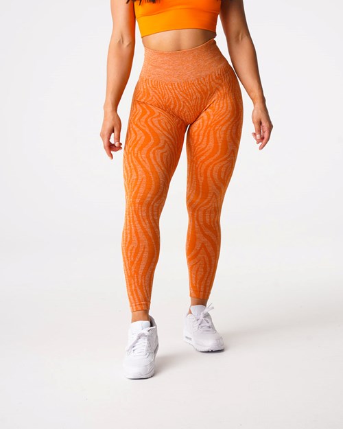 NVGTN Zebra Seamless Leggings Naranjas | 17906KGLC